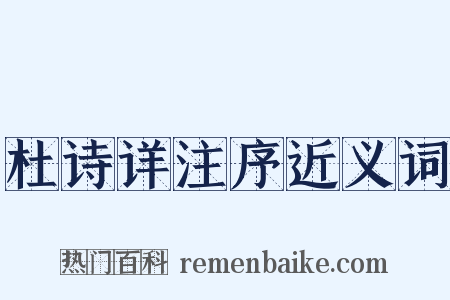杜诗详注序近义词是什么意思的图片